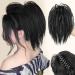 Clip on Ponytail for Woman 8 Teeth Claw Messy Bun Makeup Ponytail Extension Synthetic Fiber Stylish Clip in Claw Hair Washable Hairpiece for Photography Black - Buy Online on SooperMarket.com