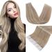 FSHINE 40cm Real Hair Tape Extensions - Ash Blonde Highlight 20 Remy Hair Pieces Invisible Adhesive #18P613 - Quality Bleaching Blonde Hair Extensions - Buy Online on SooperMarket.com