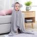 Hilmocho Baby Bath Towel with Hood | Ultra Soft Coral Velvet | 110x68CM Grey - Buy Online on SooperMarket.com