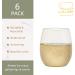 Lullaby 6 Pack Stemless Plastic Wine Glasses - 12oz Shatterproof BPA-Free Cups for Wedding Party & Mother's Day - Transparent Green - Buy Online on SooperMarket.com