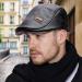 Men's Adjustable PU Leather Ivy Cap - Classic Golf Flat Cap for Driving and Fishing - Black - Buy Online on SooperMarket.com