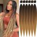 Xusuperb 36 inch long Pre Stretched Braiding Hair Ombre Easy Braids Extensions Black Braun KanCalon Kunsthaar 6 Packs Soft Knotless Yaki-Textur braids Hair extensions (T1B/30/27#) 91.4 cm (6 Pack) T1B/30/27#