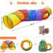 Malier Cat Toys Set - Interactive Collapsible Cat Tunnels, Feather Toy, Crinkle Balls - for Indoor Cats, Kittens, and Small Pets - A-Rainbow - Buy Online on SooperMarket.com