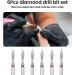 Lusofie 6Pcs Flame Nail Drill Bits Set Cuticle Drill Bit 3/32 Diamond Carbide Cuticle Remover Drill Bits for Nails Professional Cuticle Clean Nail Drill Bit Remove Cuticle Dead Skin Cleaner Tool - Buy Online on SooperMarket.com
