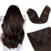 Vlasy Clip in Hair Extensions Human Hair Seamless Hair Extensions Clip in Real Human Hair 7 Pieces Straight Chocolate Brown Natural Thick Weft Human Hair Clip in Extensions for Women 2# 14 Inch(70 g) 14 Inch (70 g) 2# Chocolate Brown