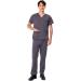 Men's 4-Way Stretch Athletic Scrub Set - Grey V-Neck Top & Cargo Pant - Size Medium - Buy Online on SooperMarket.com