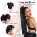 REECHO 28 Long Straight Dark Brown Synthetic Drawstring Ponytail Extension for Women - Buy Online on SooperMarket.com