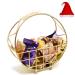 Jaiccha Ghasitaram Christmas Gifts Half Moon Metal Basket of Bites Chikki and Cookies