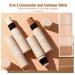 ONLYOILY 2 Pcs Contour & Highlighter Stick Set with Brush | Longwear Foundation & Bronzer | Smooth & Easy Blending Face Makeup - Buy Online on SooperMarket.com