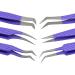 Abdul of Silakor 6-Piece Stainless Steel Eyelash Tweezers Set for Volume and Classic Lash Extensions - Purple - Buy Online on SooperMarket.com