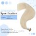 Youngsee Nano Ring Hair Extensions - 45cm Platinum Blonde Real Hair 50g Premium Quality #60A - Buy Online on SooperMarket.com