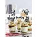 24 Pieces Glitter 70th Birthday Cupcake Toppers | 70th Birthday Decorations | 1954 Theme Party Accessories | Black Cake Decor - Buy Online on SooperMarket.com