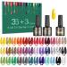 39 Pcs Gel Nail Polish Set, Nail Polish 36 Colors, Popular Nail Art Colors UV LED Soak Off Nail Gel Kit with Glossy & Matte Top Base Coat