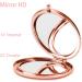 Dynippy Round Rose Gold Compact Mirror - Double-Sided Magnification for Woman, Mother, Kids - Portable Hand Mirror - Great Gift (Eiffel Tower) - Buy Online on SooperMarket.com