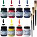 Jacquard Fabric Paint Textile Primary & Secondary 8 Color Set  2.25-oz  Permanent All-Surface Paint for Jeans  T-Shirts  Shoes  Canvas  Leather  Upholstery  Wood  and more  With 3 Positive Art Brushes
