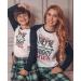 Family Christmas Pajamas Set | Matching Xmas Pjs with Letter Print Tops and Plaid Pants | Women Men Kids Baby Pet | Green/Letter | IFFEI - Buy Online on SooperMarket.com