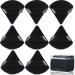 8 Pcs Cotton Powder Puff Face JASSINS Triangle super soft Both dry and wet Makeup Setting Puff For Concealer/Loose Powder/Body Powder/Foundation/Blush Makeup Sponge Set (Black)