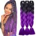 Tess Braids Extensions Ombre 60 cm 3 pack Jumbo Braids Kanecalon Kunsthaar For single-leased box braids hair extension braid 100g/bundle ombre hair braids extension (3 pieces #19 purple/black ombre) 60 cm (3 pieces) #19 purple/black ombre