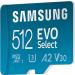 Samsung EVO Select 512GB Micro SD Memory Card + Adapter | 130MB/s | Full HD, 4K UHD, UHS-I, U3, A2, V30 | Expand Storage for Android, Tablets, Nintendo Switch - Buy Online on SooperMarket.com