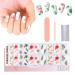 EBANKU Semi Cured Gel Nail Strips Red Gel Nail Strips Long Lasting Waterproof Real Nail Polish Strips Wraps Stickers with Cuticle Stick Nail File Nail Wipes & Sealing(UV/LED Lamp Required) Yellow