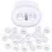Mandala Crafts Cord Lock Cord Stop Tightener Lace Locking End Two Hole Fastener for Drawstrings Shoelaces Bow Cord Bungee Cord 20 PCs White 0.85 Inch