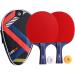 Clinch Star Ping Pong Paddle Table Tennis Racket Professional Set - 3 Star Balls & Organizing Carry Case - Hooks to Table 2 Rackets 2 Ping Pong Balls