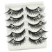 Color Eyelashes 5 Pairs Diamond Eyelashes Natural False Lashes Rhinestone Eyelashes Women Eyelash Realistic Eyelash Gem Artificial Fiber Black With Diamond False Lash
