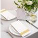 LEKOCH 100 PCs Premium Disposable Napkins - White with Gold Design Air Laid Fabric 43x30 cm - Perfect for Weddings & Events - Buy Online on SooperMarket.com