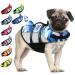 ALAGIRLS Dog Shark Life Jacket for Swimming Boating Pool Adjustable Reflective Cat Life Jackets Small Dog Swim Life Vest with Handle Puppy Water Flotation Vest Upgraded-BlueCamo S S(Chest Girth 42-54cm) BlueCamo-Upgraded