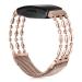 KOREDA Compatible with Fitbit Inspire/Inspire 2/Inspire HR Bands for Women Men, Stainless Steel Metal Chain Bangle Strap Wristbands Replacement Band for Inspire HR Fitness Tracker/Ace 2 (Rose Gold)