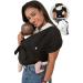 Konny Baby Carrier Original Elastech - Custom Fit Carrier Hassle-Free Easy to Wear Infant Sling Wrap Perfect for Newborn Babies up to 44 lbs Toddlers (Black 2XL) 2XL 01Elastech-Black