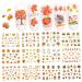 Fall Nail Stickers Autumn Maple Leaves Pumpkin Turkey Nail Art Stickers Thanksgiving Themed Water Transfer Nail Decorations 12 Sheets/setnail Art Supplies Thanksgiving Nail Stickers Fall Nail