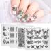 4 pieces nail art stamping plates picture template stencil manicure flower butterfly plaid multi-pattern design stamping picture nail art stencil tool 29-2