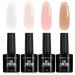 TOMICCA 4PCS Jelly Nude Pink White Gel Nail Polish Set Sheer Clear Crystal Translucent French Manicure Gel Nail Polish Kit DIY Manicure Home 8ML A116005