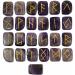Amethyst Runes Crystal Rune Stones Set Elder futhark Viking Gemstone Reiki Healing Golden Engraved Runic Alphabets (Amethyst)