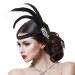 WLLHYF Feather Headwear Feather Headband Flapper Headpiece Head Wear Fashion Soft and Comfortable Hair Bows Hair 1920s Accessories for Kids Girls Party Decoration (Silver Tassel Black Feather)