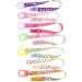 JZK 7-Pack Silicone Baby Dummy Clip Ring and Pacifier Holder Straps for Girls - Mam Soothers Compatible | Multicolor Baby Girl Accessories - Buy Online on SooperMarket.com