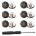 GIYOMI 20mm No Sewing Jeans Buttons Replacement Kit with Metal Base,12 Sets Nailess Removable Metal Buttons Replacement Repair Combo Thread Rivets and Screwdrivers (0.79 inch)