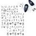 JMEOWIO Spring 3D Nail Art Stickers 9 Sheets Self Adhesive Nail Decals Heart-Shaped Flower Pattern DIY Design Nail Decoration for Women Girls (Black) - Buy Online on SooperMarket.com