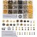 Caydo 400 Set 4 Style Snap Fasteners Kit Including Leather Rivets  Eyelets  Grommets  Binding Screws  Snap Buttons Press Studs kit with Fixing Tools for Thin Leather  Jacket  Jeans Wear