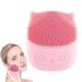 Jomewory Silicone Face Scrubber Penguin Shape Electric Facial Cleansing Brush - Rechargeable Face Wash Brush Waterproof Face Exfoliator for Deep Cleaning Skin Pink
