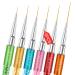 Saviland Nail Art Liner Brushes 6Pcs Nail Gel Polish Painting Nail Design Brush Pen Set with Crushed Diamond Rhinestones Handle for Pulling Lines Nail Art Design Sizes 7/9/11/13/15/21mm NO.1 Nail Art Brushes
