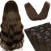 Vlasy Clip in Hair Extensions Human Hair Seamless Hair Extensions Clip in Real Human Hair 7 Pieces Straight Brown Natural Thick Weft Human Hair Clip in Extensions for Women 6# 14 Inch(70 g) 14 Inch (70 g) 6# Brown