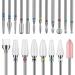 Depvko Nail Drill Bits 20Pcs, 3/32'' Ceramic Carbide Drill Bits for Nails, Nail Bits for Nail Drill, Diamond Nail Drill Bit Set for Cuticle Remover Manicure Pedicure (20Pcs)