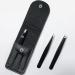TOPMEET Stainless Steel Eyebrow Tweezers Set for Facial Hair and Splinter Removal - Women/ Men, Black - Buy Online on SooperMarket.com