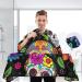 Kigai Skull Flowers Barber Cape | Professional Waterproof Hair Cutting Cape for Men & Women | Adjustable Snap Closure Hairdressing Cape - Buy Online on SooperMarket.com