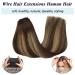 GOO GOO Balayage Chocolate Brown to Caramel Blonde Human Hair Extensions - 16 Inch Invisible Wire Hairpiece - Buy Online on SooperMarket.com