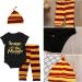 Baby Boys Girls Snuggle This Muggle Bodysuit Set 6-9 Months | Black Short Sleeve Outfit with Striped Pants & Hat - Buy Online on SooperMarket.com