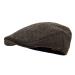 STARANCE Men Hat Wool Blend Newsboy Ivy Hat Tweed Flat Cap Herringbone Coffee 7 1/4