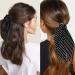Black Floral/Striped Scarf Scrunchie Set - 5pcs Chiffon/Silk Hair Ties for Women - Buy Online on SooperMarket.com